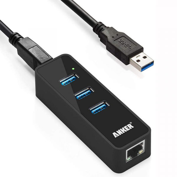 3-Port USB and Ethernet HUB