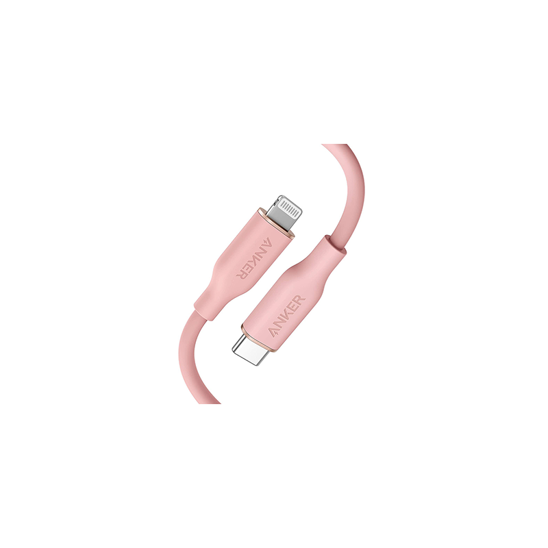 Anker PowerLine III Flow USB-C a lightning 3ft Rosado - Anker Panama