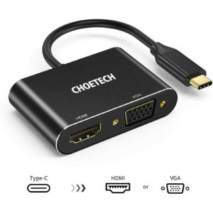 Choetech HUB-M17 2 in 1 USB-C Adapter USB-C to HDMI+VGA Adapter