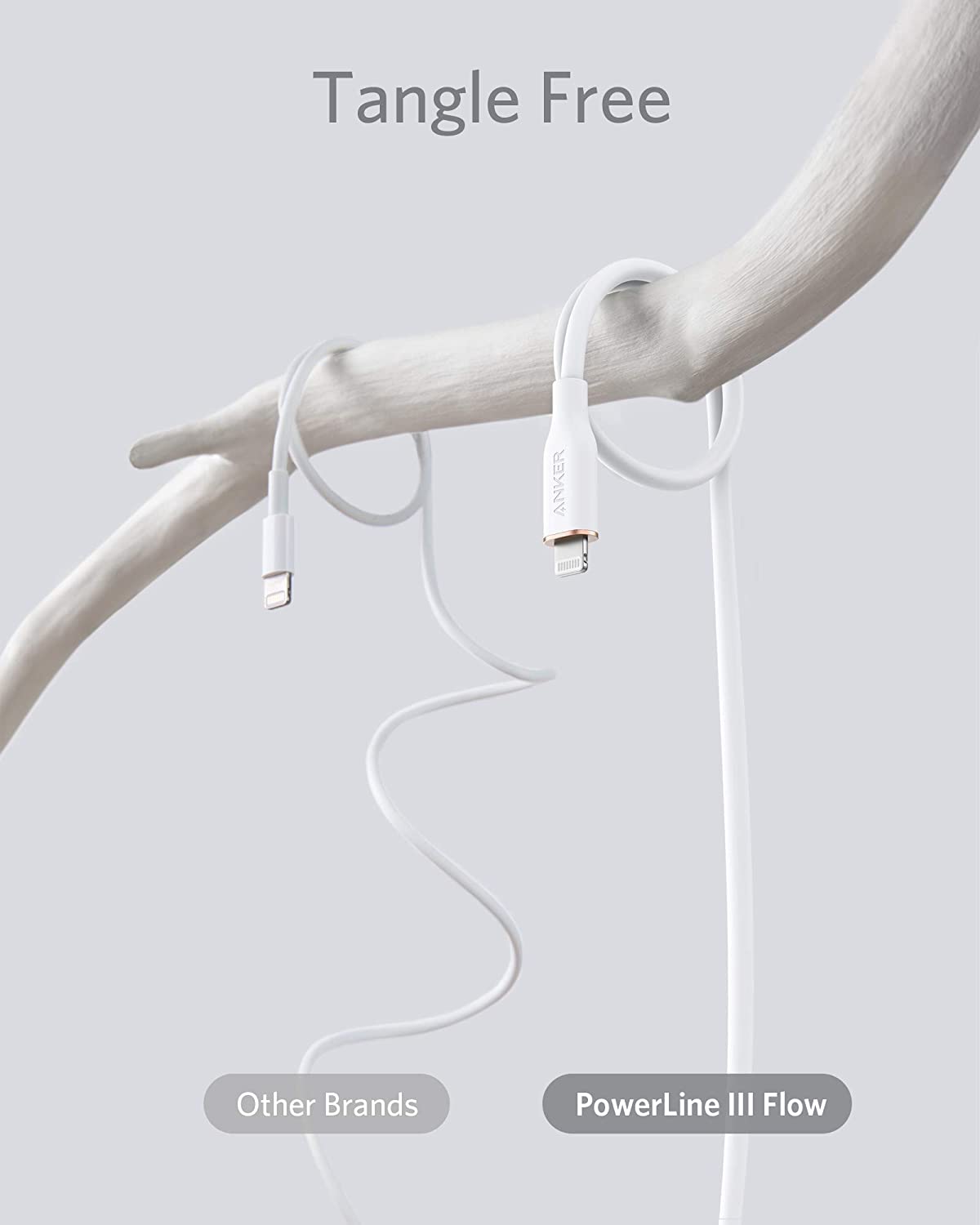 Anker PowerLine III Flow USB-C a lightning 3ft Blanco - Imagen 3