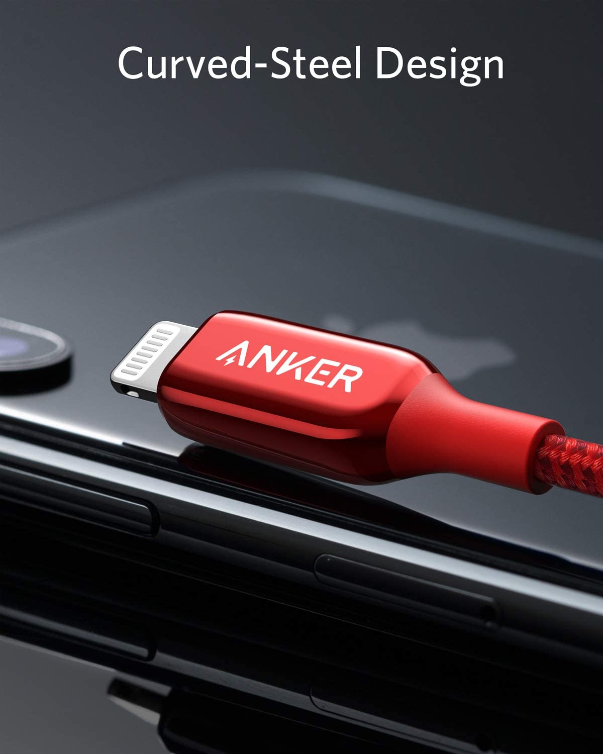 PowerLine+ III USB-C cable with Lightning conector 6ft Rojo - Imagen 6