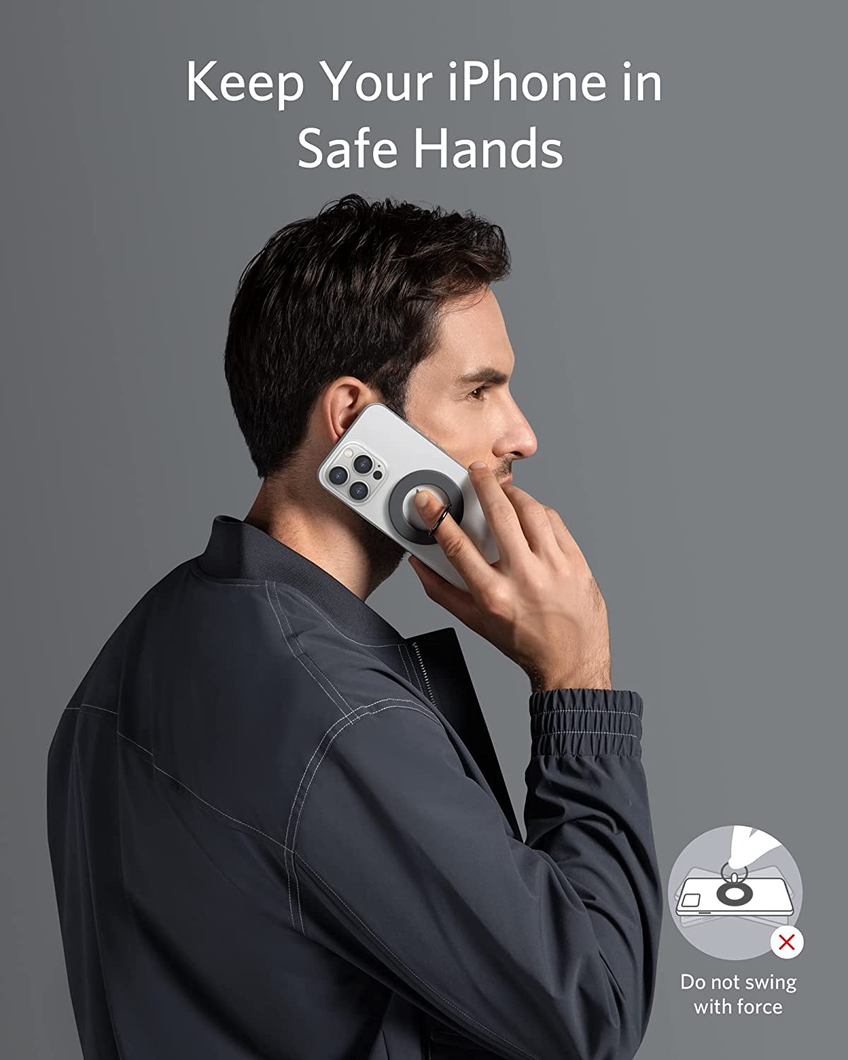 Anker 610 Magnetic Phone Grip (MagGo) Interstellar Gray (Gris) - Imagen 3