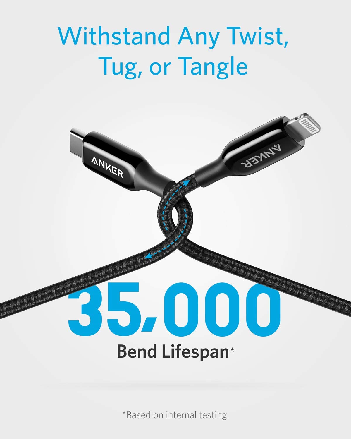 PowerLine+ III USB-C cable with Lightning conector 6ft Nergo - Imagen 2
