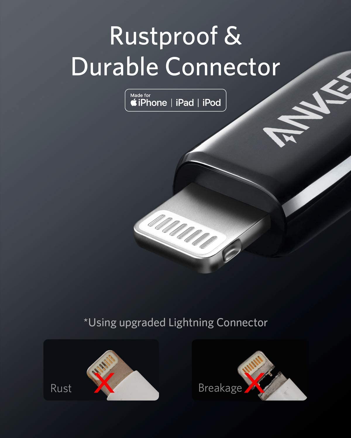 PowerLine+ III USB-C cable with Lightning conector 6ft Nergo - Imagen 7