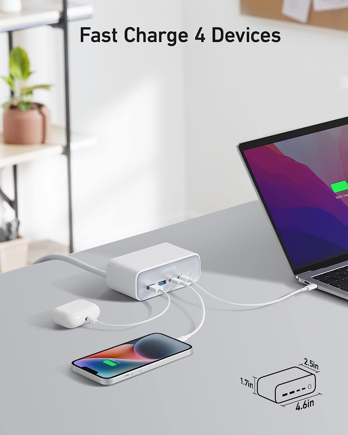 Anker 525 Charging Station Blanco - Imagen 2