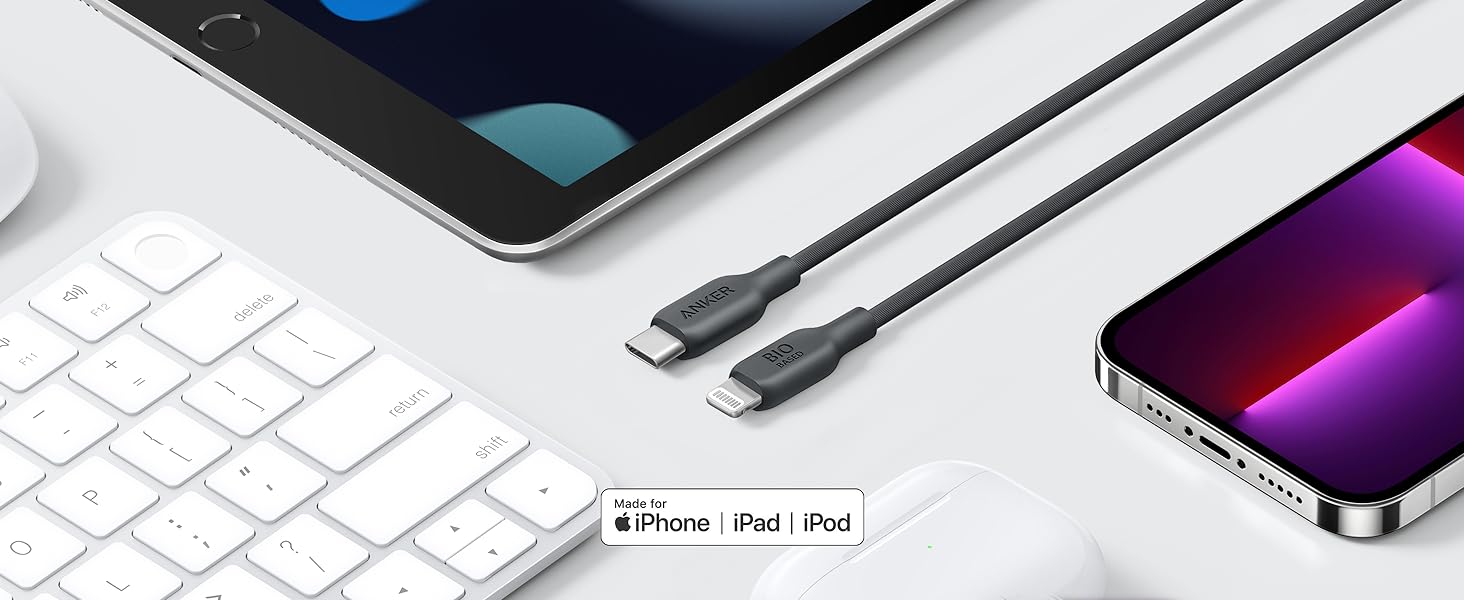 Anker 541 USB-C to Lightning Cable 3ft (Bio-Based) Negro - Imagen 3