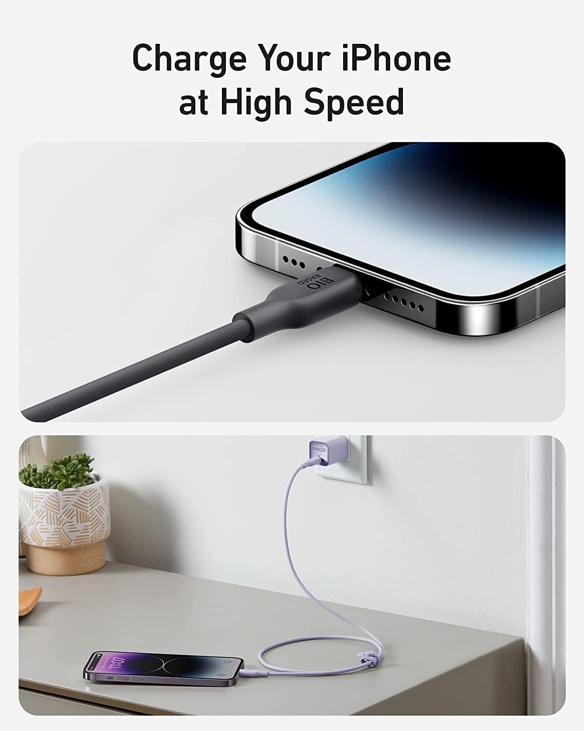 Anker 541 USB-C to Lightning Cable 3ft (Bio-Based) Negro - Imagen 7