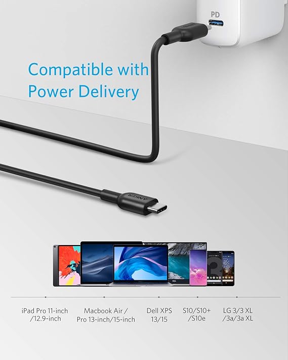 Anker Powerline II USB-C to USB-C 2.0 6ft Negro - Imagen 2