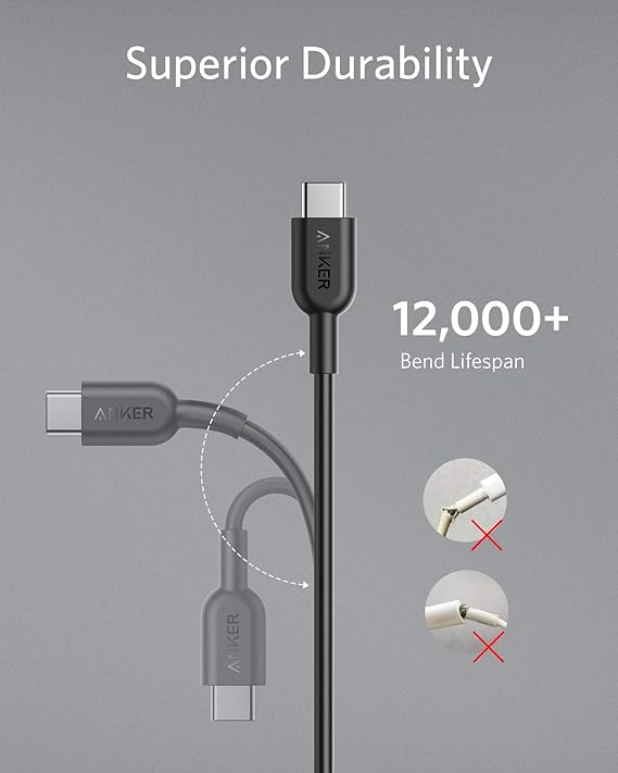 Anker Powerline II USB-C to USB-C 2.0 6ft Negro - Imagen 5