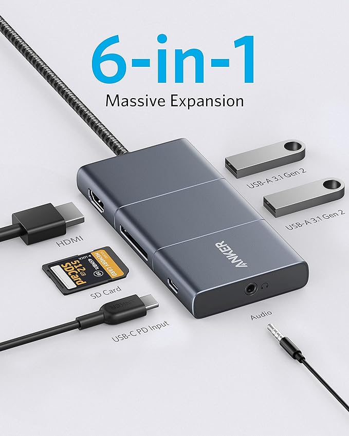 Anker PowerExpand 6-in-1 USB-C 10GBPS HUB - Imagen 2