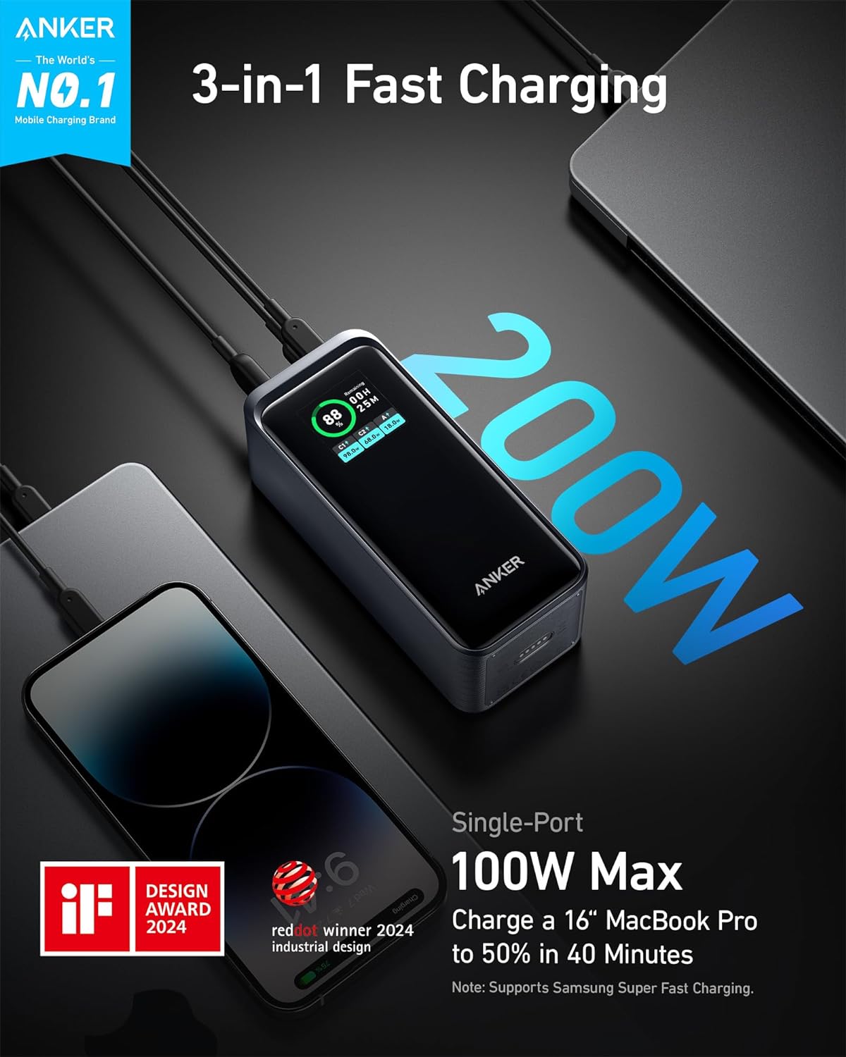 Anker Prime 20,000 mAh Power Bank (200W) - Anker Panama