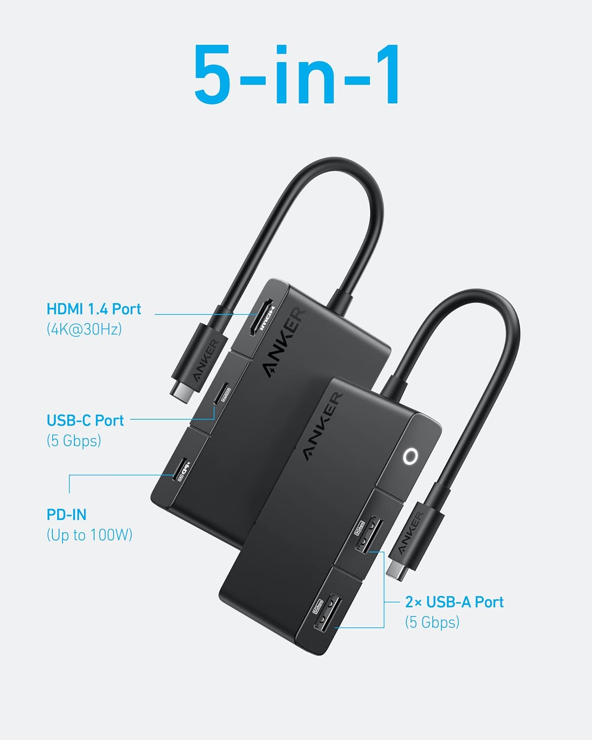 Anker 332 USB-C Hub (5-in-1, 4K HDMI) - Imagen 6
