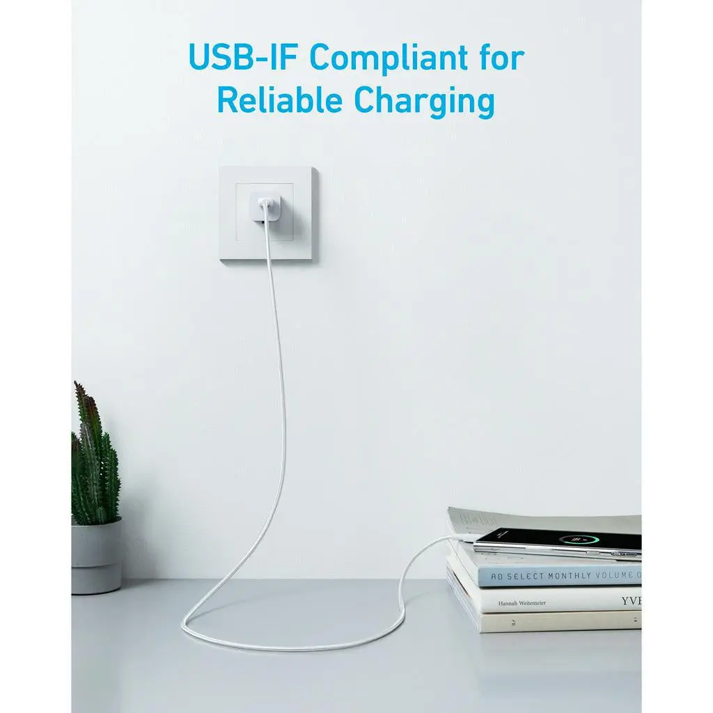 Anker 322 USB-A to USB-C Cable (6ft Braided) Blanco - Imagen 2