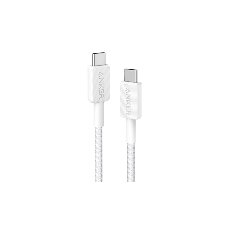 Anker 322 USB-C to USB-C Cable (3 ft Braided) Blanco