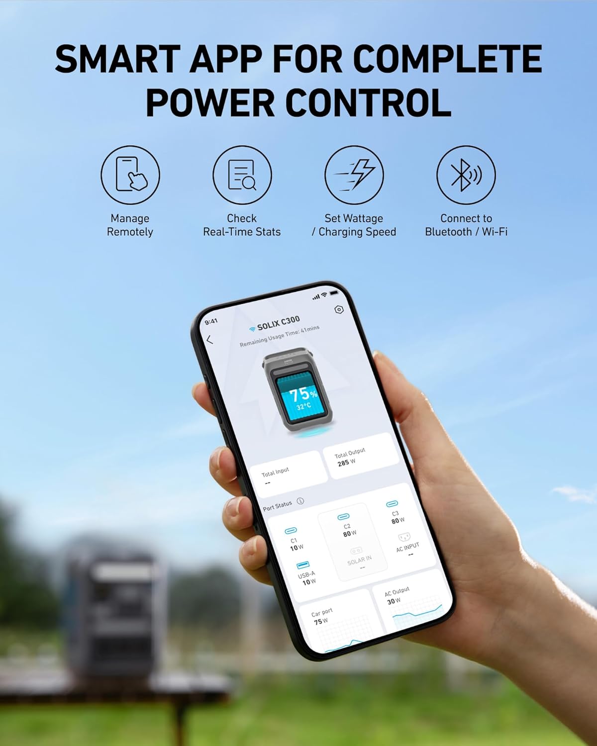 Anker SOLIX C300X AC Portable Power Station- (288Wh) | 300W - Imagen 8