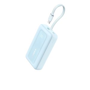 Anker Power Bank (10K, 30W, Built-In USB-C  Cable) Celeste