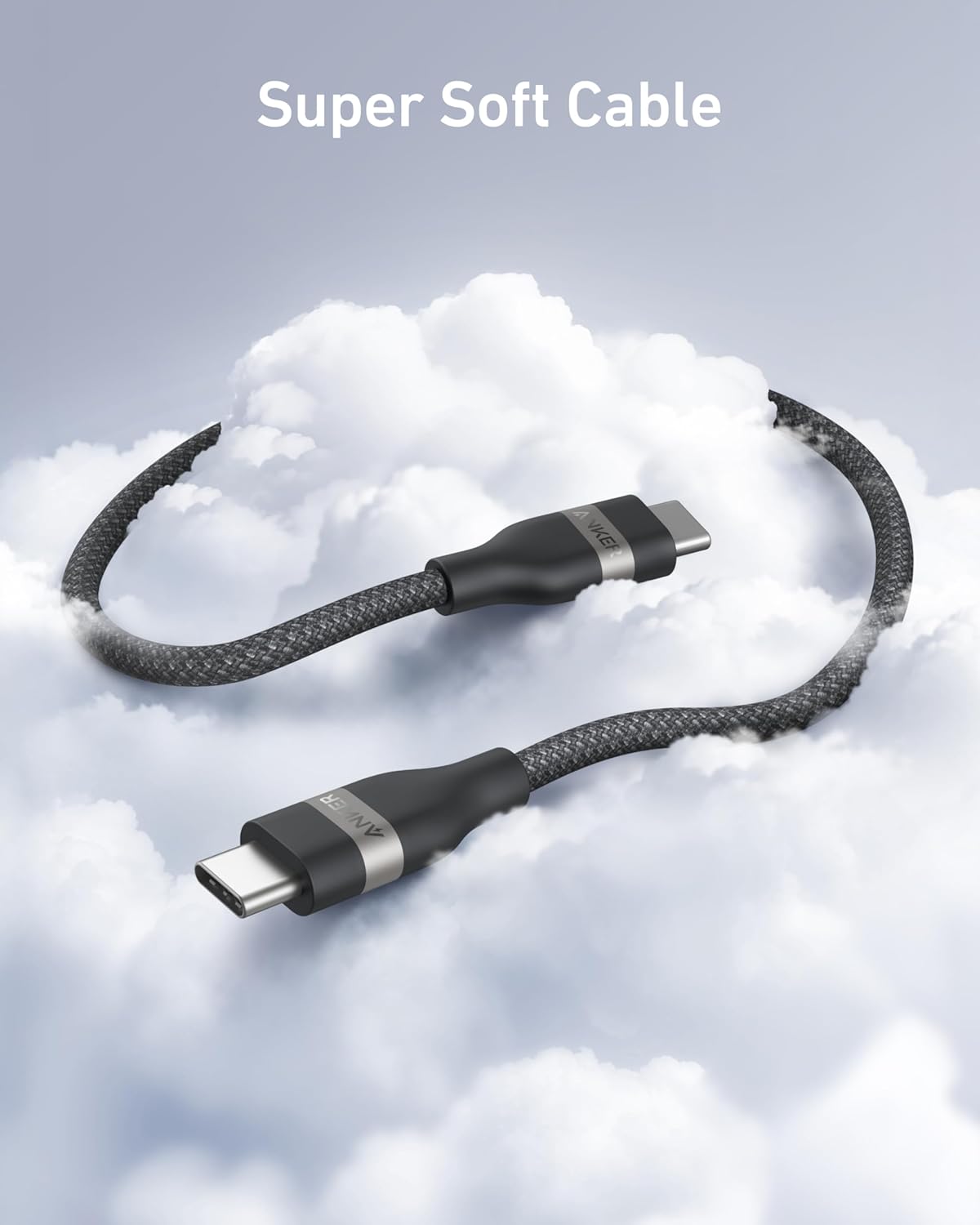Anker USB-C to USB-C Cable (6 ft, 240W Upcycled-Braided) Negro - Imagen 3