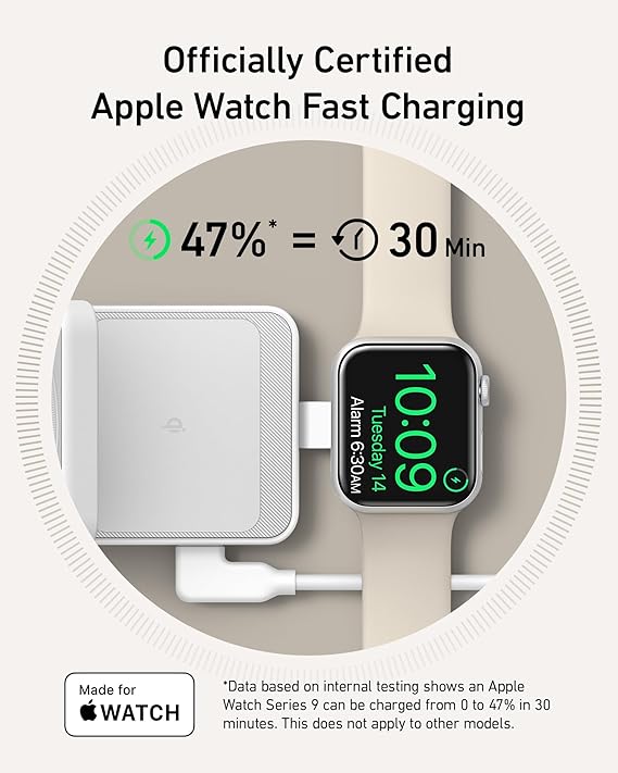 Anker MagGo Wireless Charging Station (15W, Foldable 3-in-1) Blanco - Imagen 4