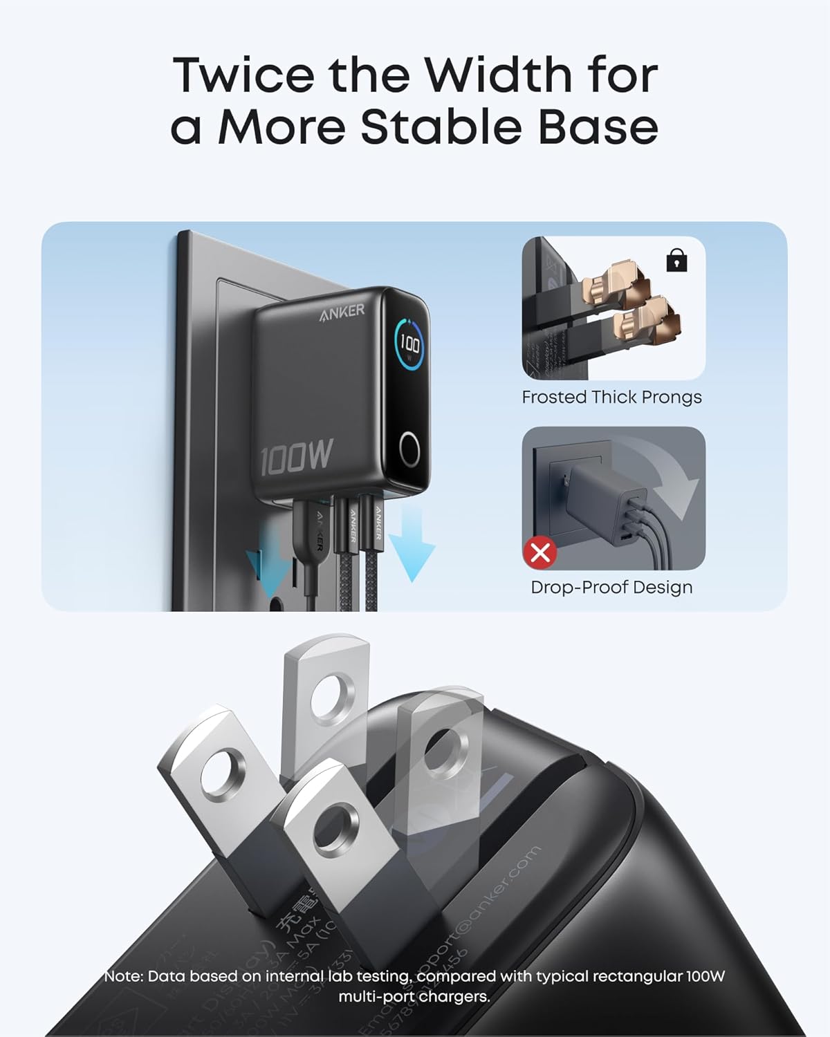 Anker Charger 100W 3 Puertos, Smart Display Gris - Imagen 5