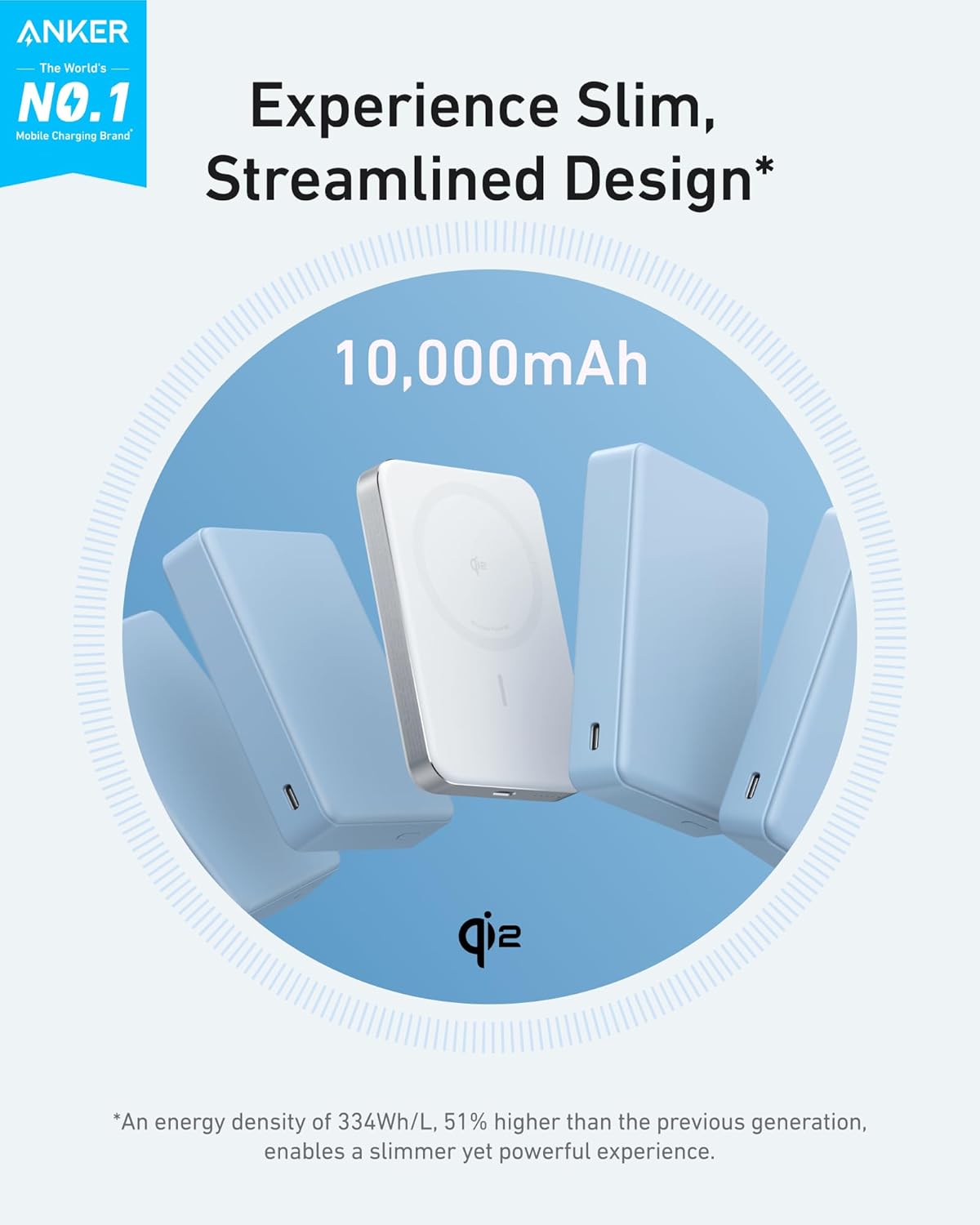 Anker MagGo Power Bank 10K Slim 15W Magnetic Wireless Blanca - Imagen 2