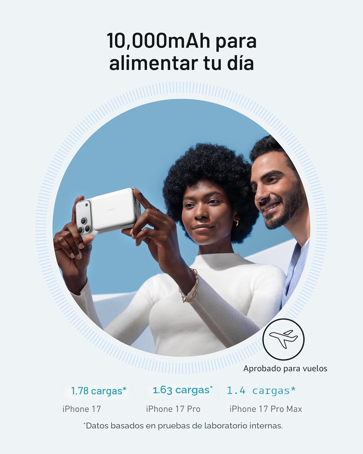 Anker MagGo Power Bank 10K Slim 15W Magnetic Wireless Blanca - Imagen 5