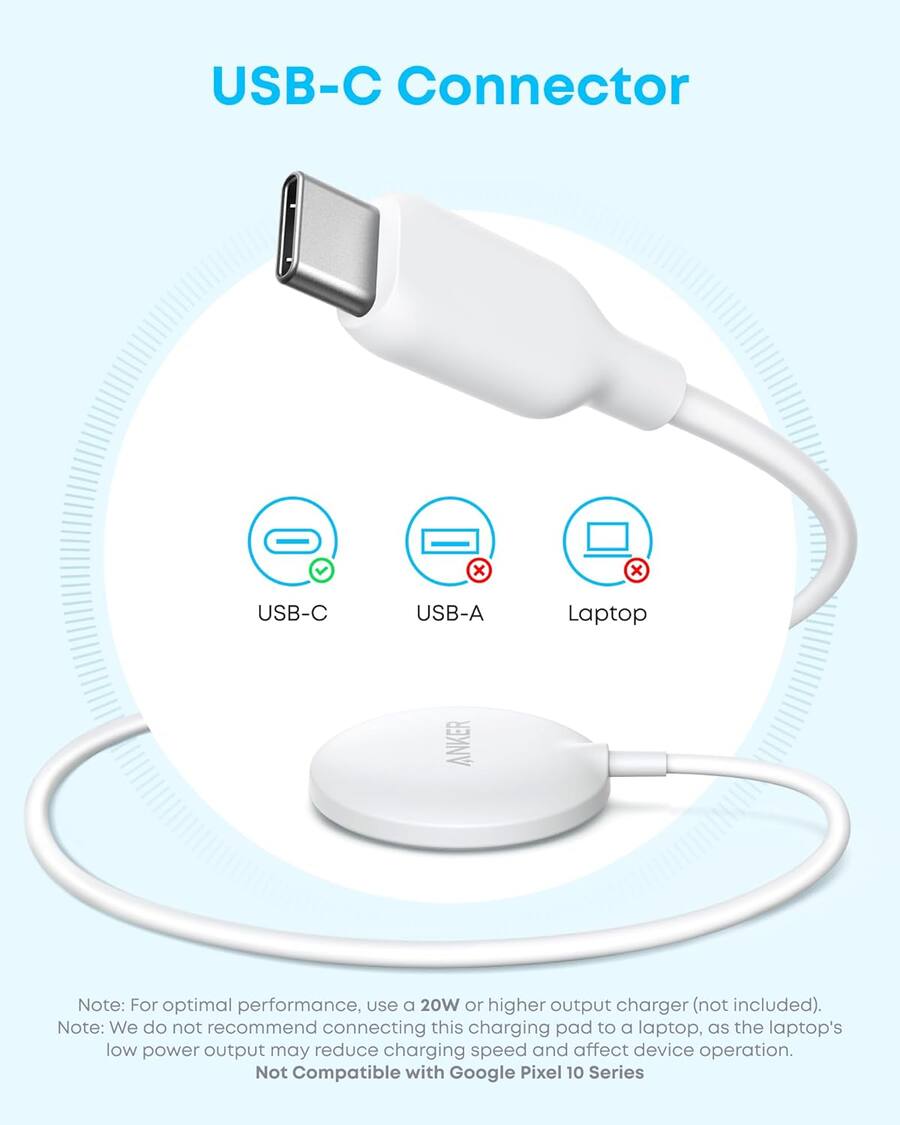 Anker Zolo Wireless Charger Pad 15W Blanco - Imagen 6