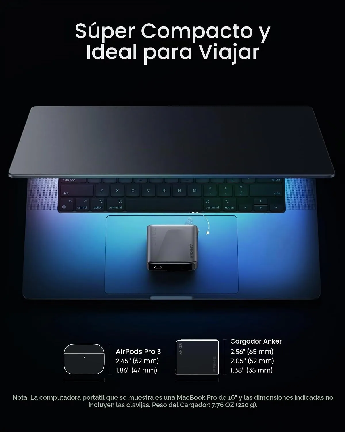 Anker Prime Charger (160W, 3 Ports, Smart Display) - Imagen 3