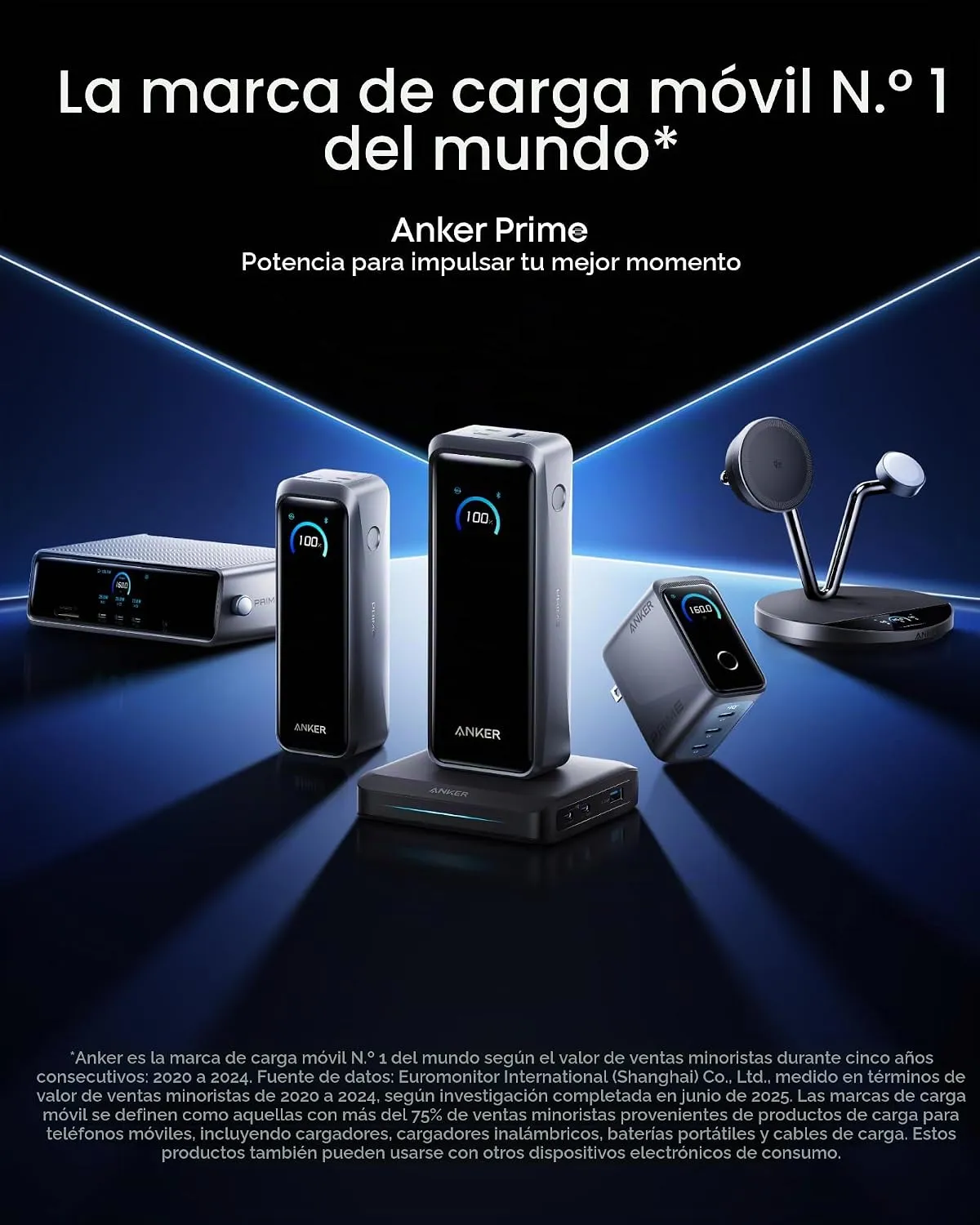 Anker Prime Charger (160W, 3 Ports, Smart Display) - Imagen 2