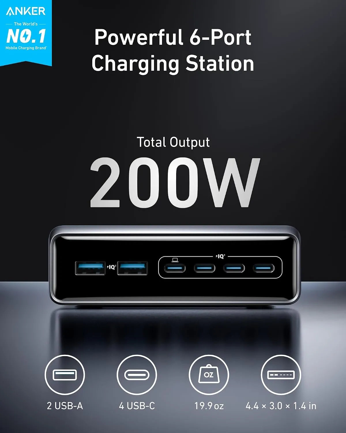 Anker Prime Charger (200W, 6 Ports, GaN) - Imagen 6
