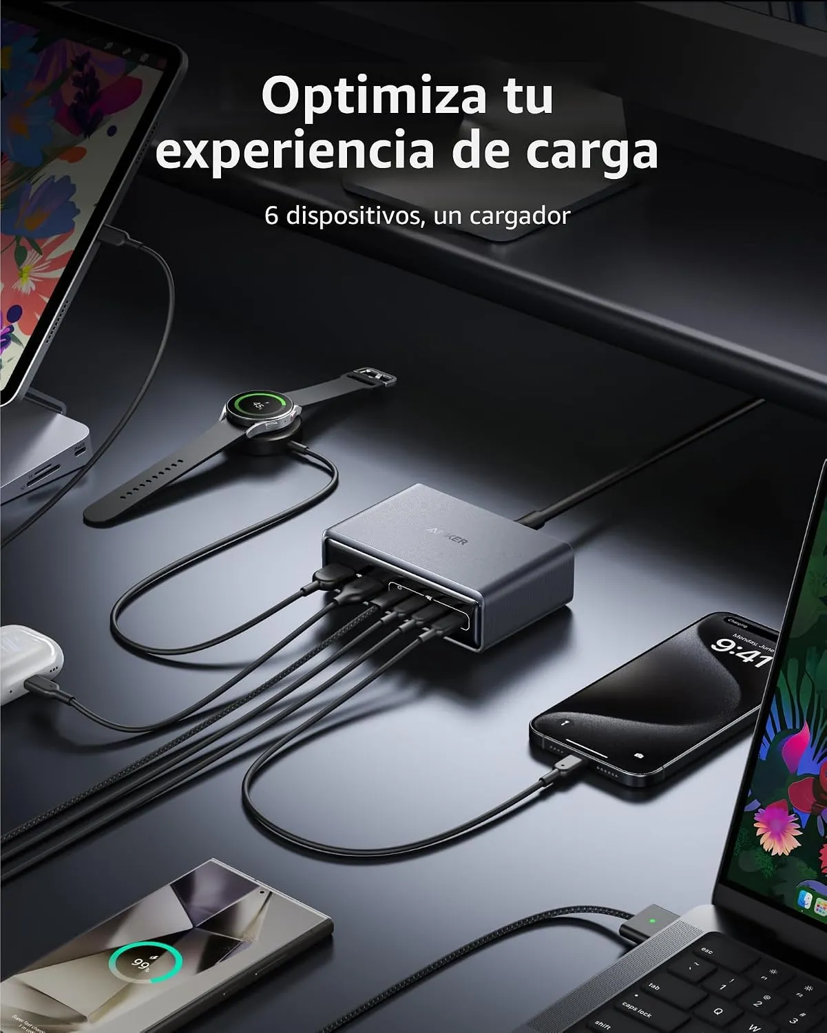 Anker Prime Charger (200W, 6 Ports, GaN) - Imagen 4